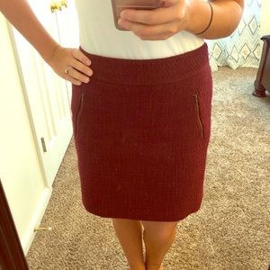 Burgundy and Black Tweed Loft Skirt